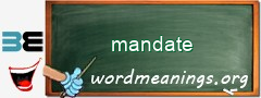 WordMeaning blackboard for mandate
